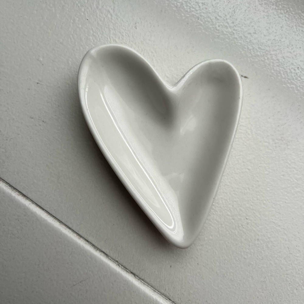 Heart-Shaped White Dish